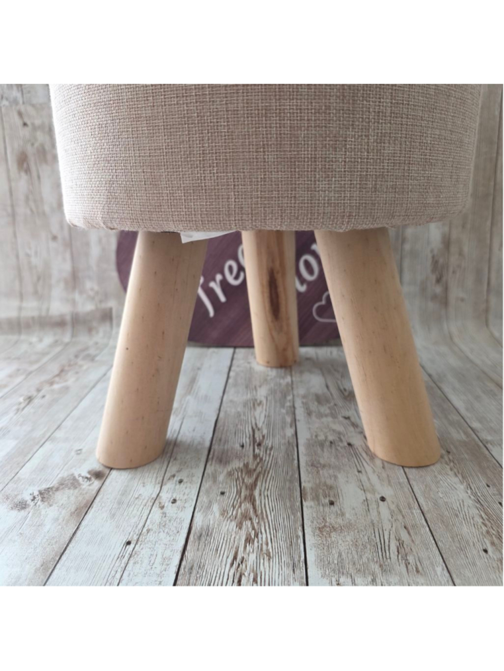 Unbranded Home Beige Round Stool small NWOT - Picture 2 of 6